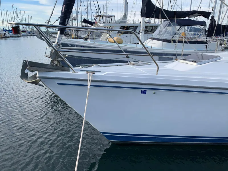 Slide: The Image of 1992 Catalina 42 sailboat docked in marina. - 3