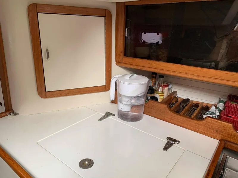 Slide: The Image of Interior of a 1992 Catalina 42 yacht kitchen. - 33