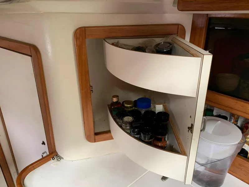 Slide: The Image of Spice rack in a 1992 Catalina 42 yacht kitchen. - 34