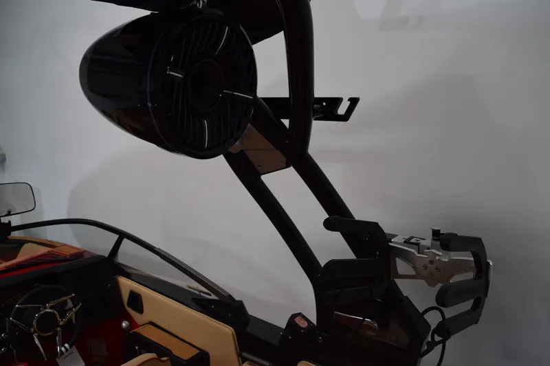 Slide: The Image of 2026 Moomba Max boat interior with speaker and wakeboard rack. - 20