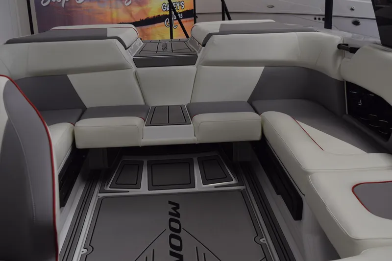 Slide: The Image of 2026 Moomba Craz boat interior with luxurious seating and modern design. - 12