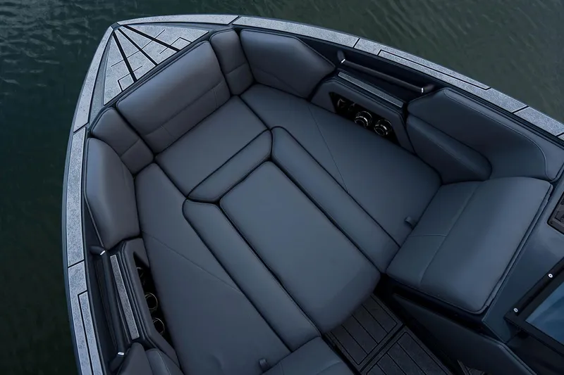 Slide: The Image of Manufacturer Provided Image: 2026 Moomba Craz boat interior with sleek, modern seating design on calm water. - 35