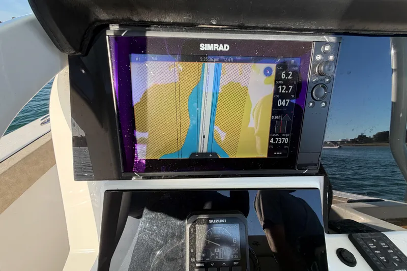 Slide: The Image of Simrad navigation display on 2023 Sea Pro 239 Center Console boat. - 50