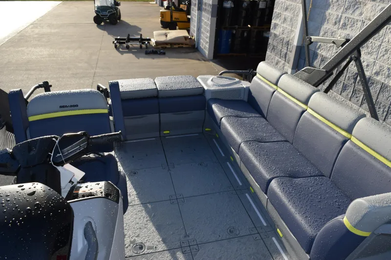 Slide: The Image of 2026 Sea-Doo Switch Cruise Limited 21 with spacious seating and modern design. - 8