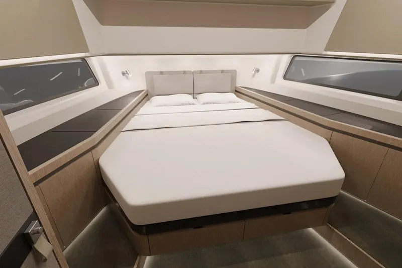 Slide: The Image of Luxurious cabin interior of 2026 Aiata Sunfinder 50 yacht with modern design. - 9