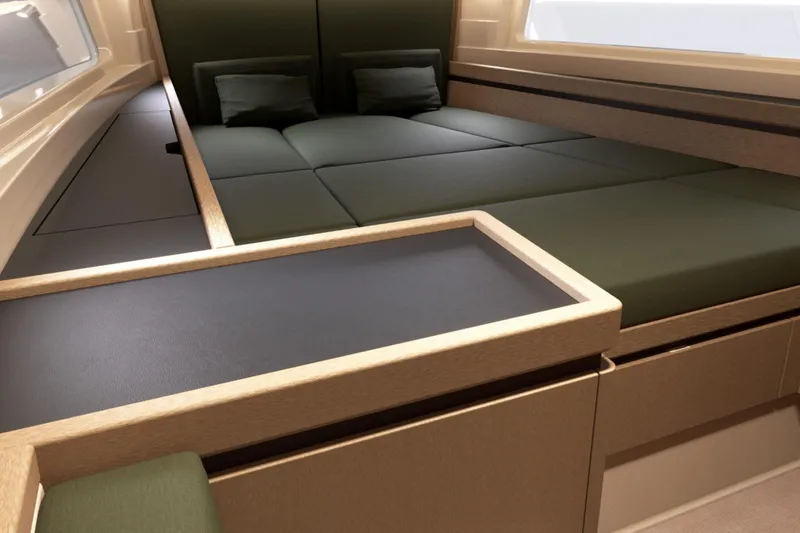 Slide: The Image of Luxurious interior of 2026 Aiata Sunfinder 38 yacht with modern furnishings. - 4