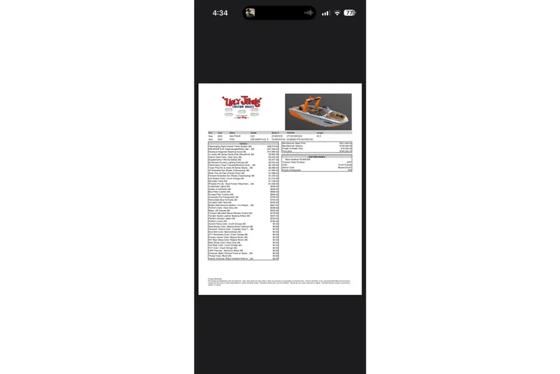 Slide: The Image of 2022 Nautique Super Air Nautique G25 boat specifications and pricing sheet. - 4