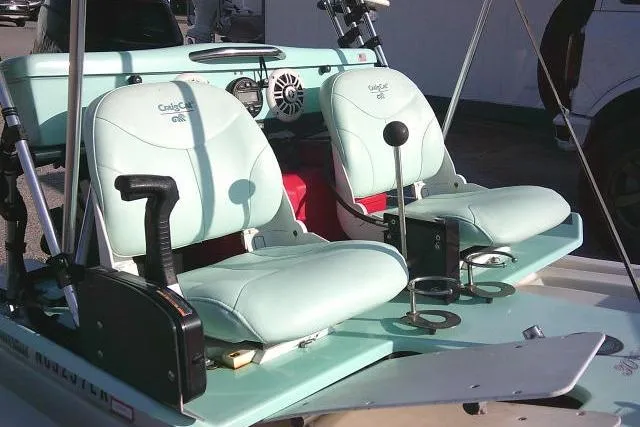 Slide: The Image of 2021 CraigCat E2 Elite with dual seats and controls, mint green interior. - 11