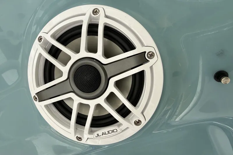 Slide: The Image of Close-up of JL Audio speaker on 2026 Sea Hunt Ultra 285 SE boat. - 21
