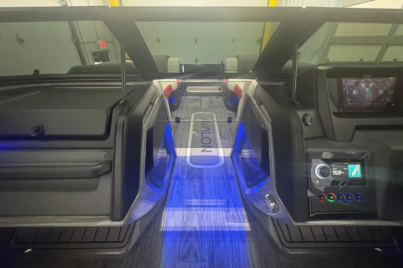 Slide: The Image of 2025 Avalon Catalina Cruise interior with modern dashboard and ambient lighting. - 20