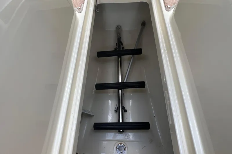 Slide: The Image of 2016 Chris-Craft Calypso 26 boat storage compartment with ladder. - 38