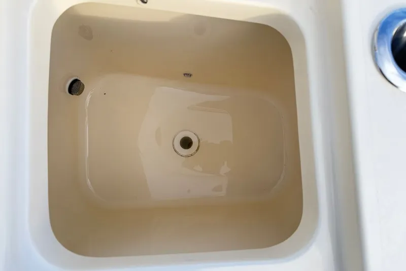 Slide: The Image of Interior view of 2023 Scout 330 LXF boat compartment. - 17