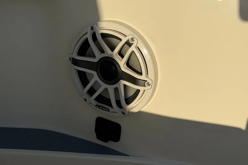 Slide: The Image of JL Audio speaker on Scout 330 LXF boat, 2023 model. - 26