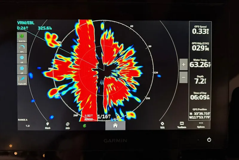 Slide: The Image of Garmin radar display on Scout 330 LXF boat, 2023 model. - 43