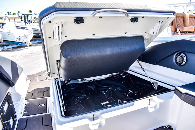 Slide: The Image of 2024 Scarab 285 ID boat with luxurious interior and speakers. - 3