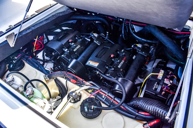 Slide: The Image of Interior of 2024 Scarab 285 ID boat with modern cockpit. - 8