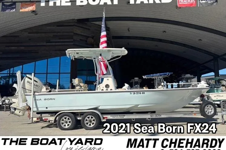 The Image of 2021 Sea Born FX24 Bay boat on trailer at The Boat Yard dealership. - 0