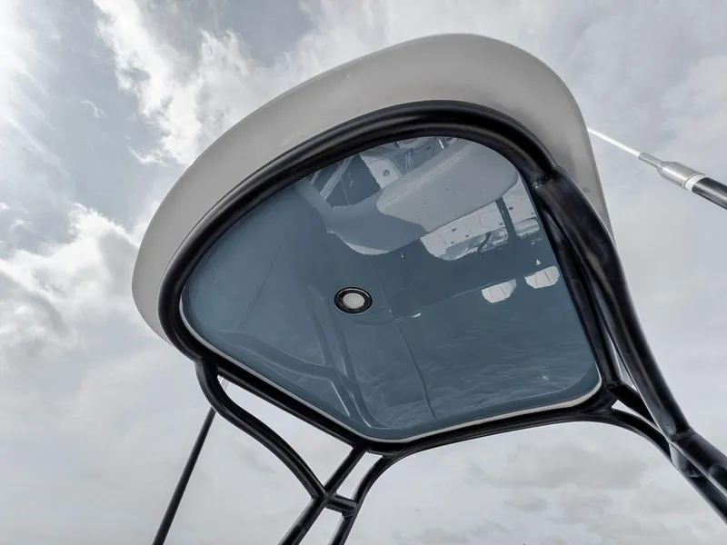 Slide: The Image of View of Bahama 41 boat's T-top roof against cloudy sky, 2010 model. - 39