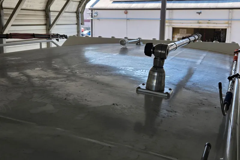 Slide: The Image of Rooftop view of 2025 Custom Boat 34 with mounted equipment. - 13