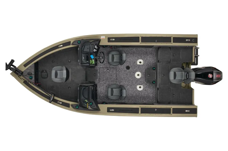 Slide: The Image of Interior view of 2026 Tracker Targa V-19 Combo boat with seating and control panel. - 4