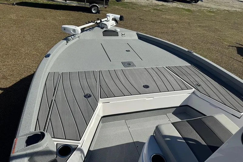 Slide: The Image of 2026 Vexus ACX 2210 boat deck with sleek design and modern features. - 14