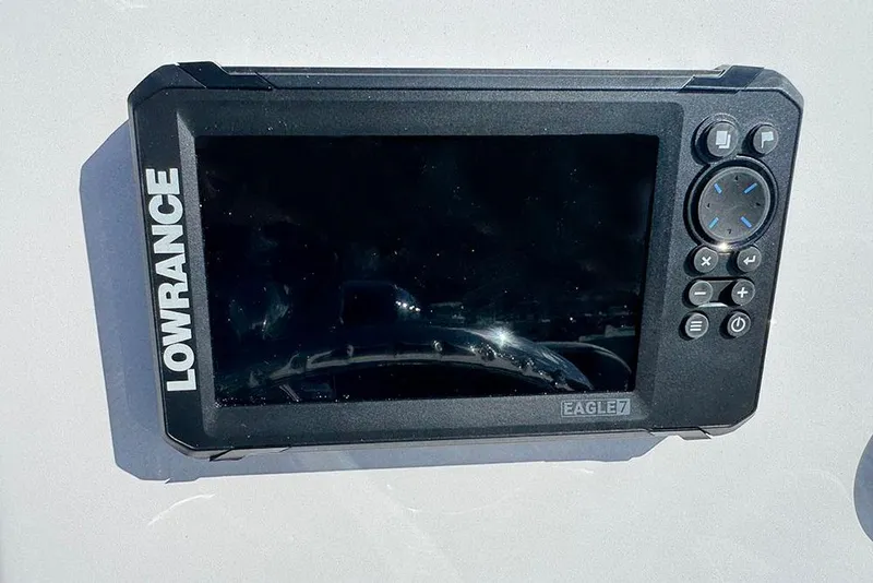 Slide: The Image of Lowrance Eagle7 fishfinder on 2026 Vexus ACX 2210 boat dashboard. - 33