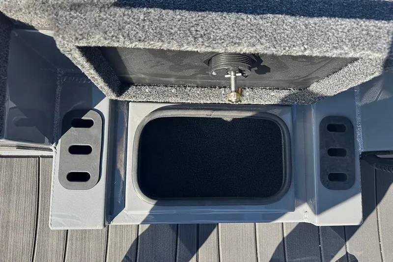Slide: The Image of 2026 Vexus AVX 2080 boat interior storage compartment with carpeted finish. - 14