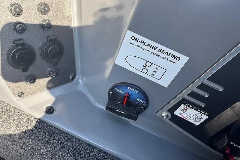 Slide: The Image of Control panel of 2026 Vexus AVX 2080 boat with seating instructions. - 26