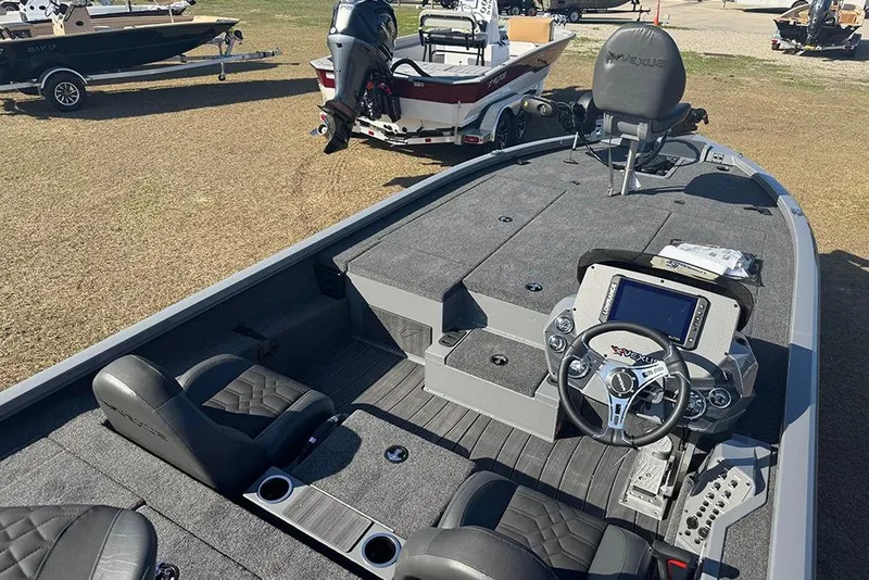 Slide: The Image of 2026 Vexus AVX 2080 boat interior with modern dashboard and seating on display. - 39