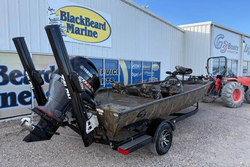 Slide: The Image of 2023 G3 Sportsman 1910 boat with Yamaha motor at BlackBeard Marine dealership. - 3