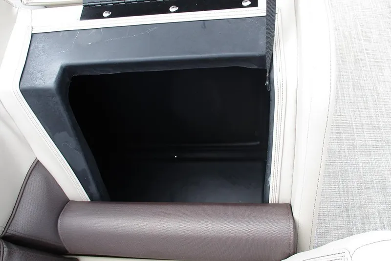 Slide: The Image of 2026 Bentley Pontoons Legacy 200 Navigator storage compartment, featuring sleek interior design. - 22