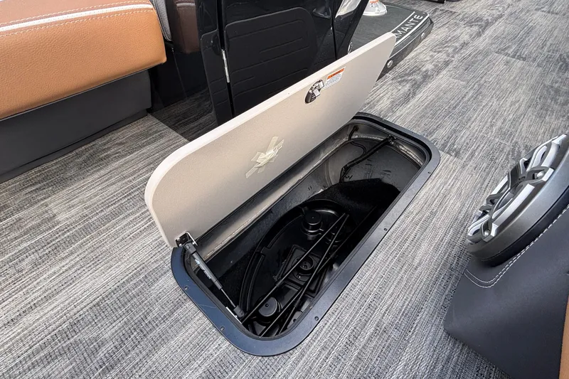 Slide: The Image of Open storage compartment in 2026 Viaggio Diamante U 26 boat interior. - 22