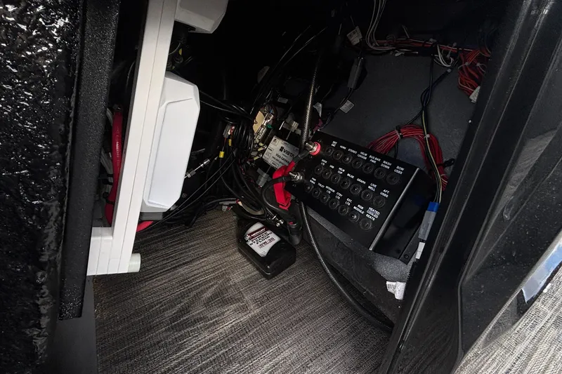 Slide: The Image of Electrical panel and wiring inside a 2026 Viaggio Diamante U 26 vehicle. - 24