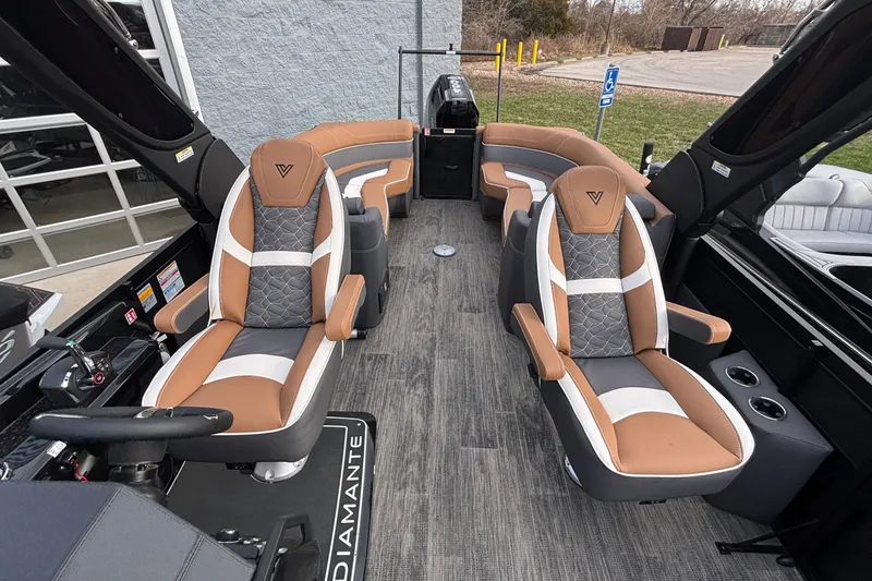 Slide: The Image of Luxurious interior of 2026 Viaggio Diamante U 26 boat with plush seating and modern design. - 28
