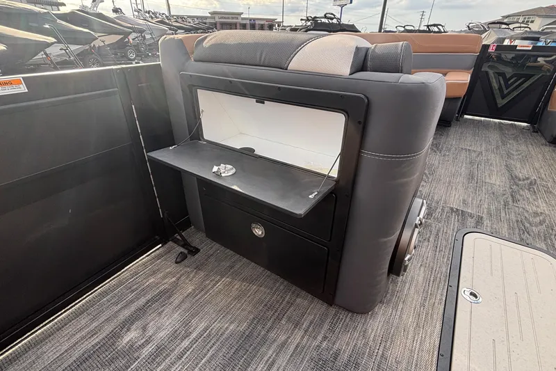 Slide: The Image of Interior of 2026 Viaggio Diamante U 26 boat with seating and storage compartment. - 31