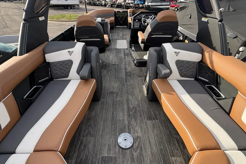 Slide: The Image of Luxurious interior of 2026 Viaggio Diamante U 26 boat with elegant seating and modern design. - 42