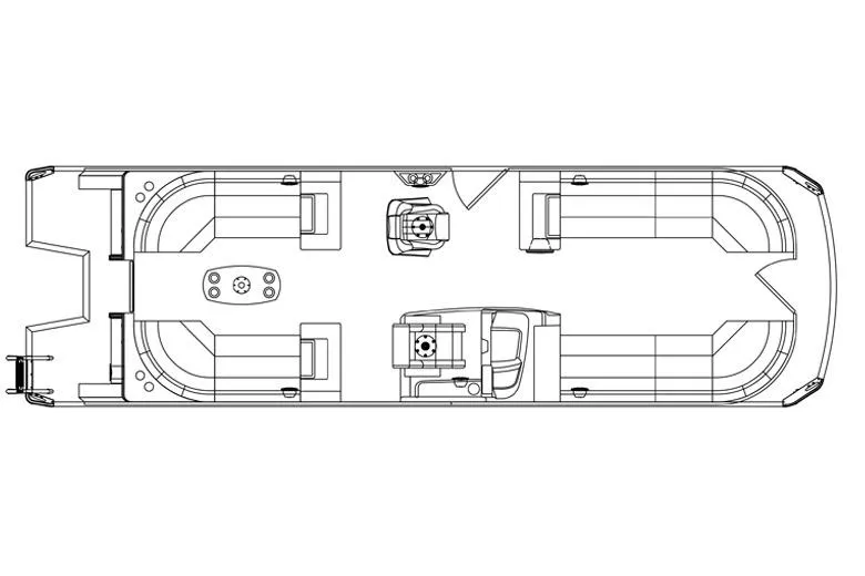 Slide: The Image of Manufacturer Provided Image: Top view layout of 2026 Viaggio Diamante U 26 pontoon boat design. - 50