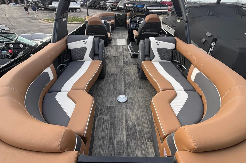 Slide: The Image of Luxurious interior of 2026 Viaggio Diamante U 26 boat with stylish seating and modern design. - 8