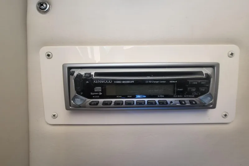 Slide: The Image of Kenwood stereo system in 2004 Grady-White Marlin 300 boat interior. - 8
