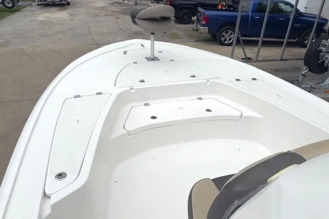 Slide: The Image of 2019 Tidewater 2410 Bay Max boat with spacious deck and seating. - 12
