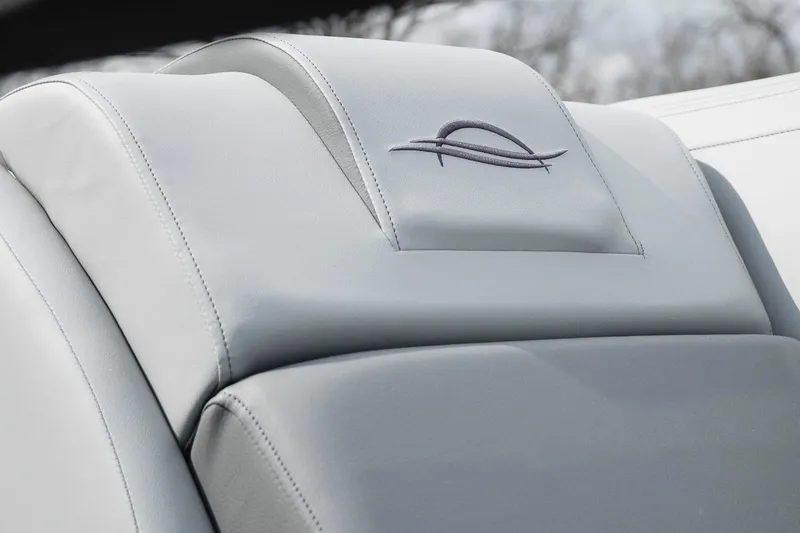 Slide: The Image of Luxurious leather seat of 2025 SunCatcher Fusion 324RCX with elegant stitching. - 26
