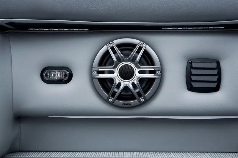 Slide: The Image of 2025 SunCatcher Fusion 324RCX interior speaker system with sleek design and modern features. - 30