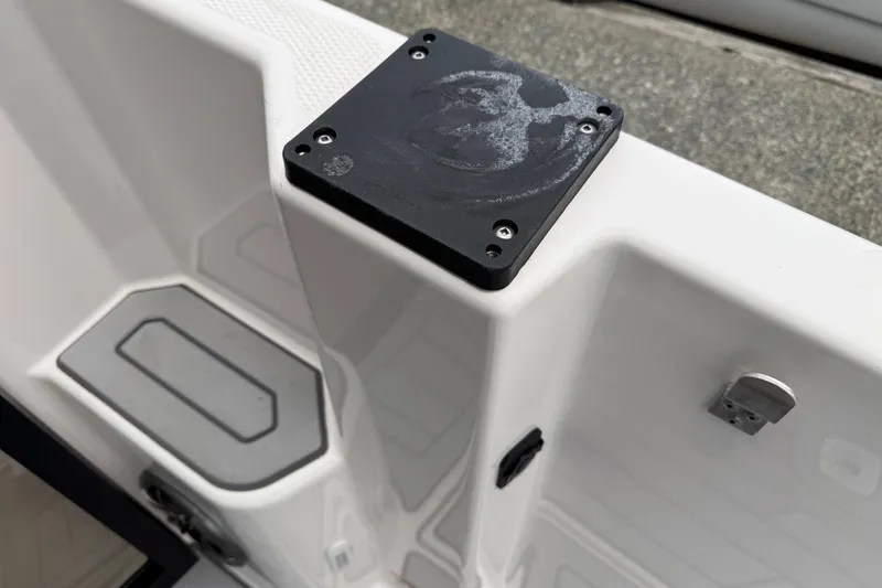 Slide: The Image of 2024 Solara S-250 Coupe interior detail with black mounting plate and textured flooring. - 53