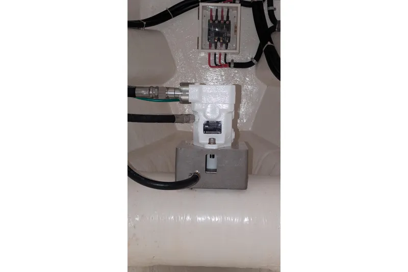 Slide: The Image of Electrical component setup in a 2005 Kadey-Krogen Pilothouse boat. - 91