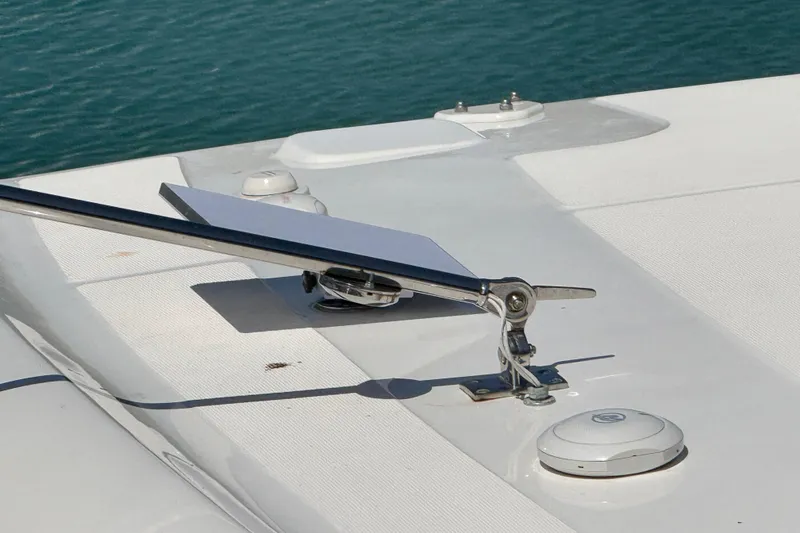 Slide: The Image of Boston Whaler 420 Outrage 2017 boat deck detail with hardware and fittings. - 13