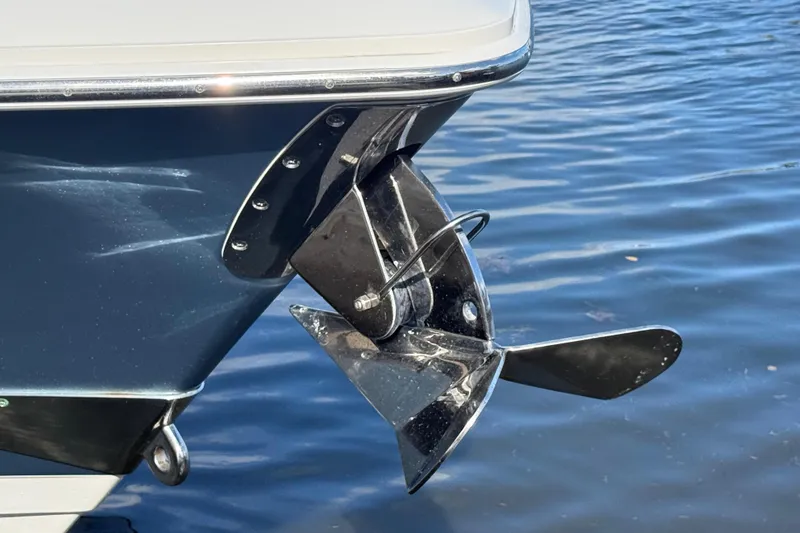 Slide: The Image of Propeller of 2017 Boston Whaler 420 Outrage boat in water. - 9