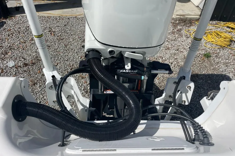 Slide: The Image of 2023 Sea Pro 248 Bay boat engine and hydraulic steering system. - 31