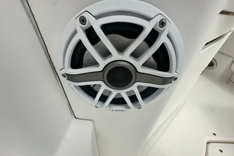 Slide: The Image of Speaker on 2008 Sea Ray 340 Sundancer boat, featuring JL Audio design. - 48