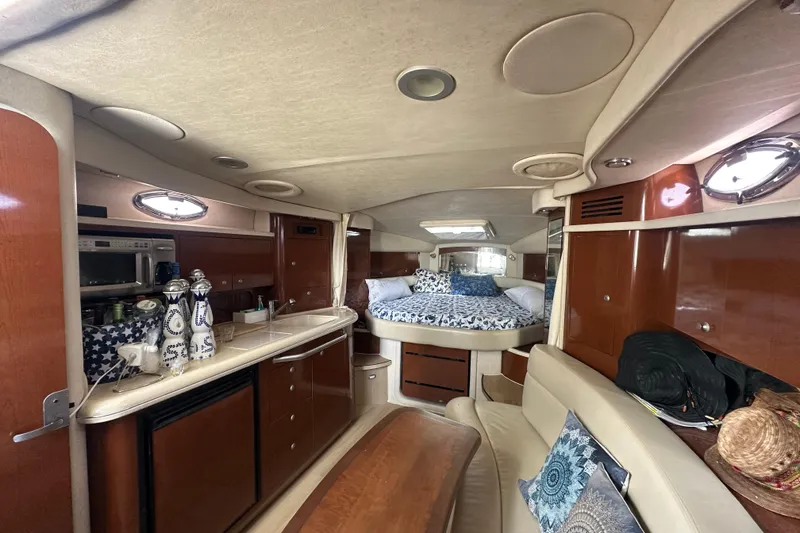 Slide: The Image of Luxurious interior of 2008 Sea Ray 340 Sundancer yacht with cozy seating and elegant decor. - 65