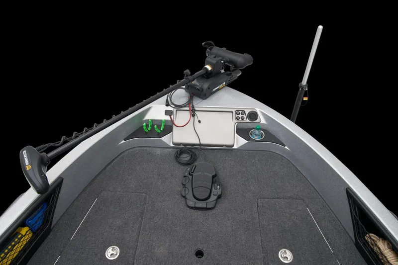 Slide: The Image of Manufacturer Provided Image: 2026 Ranger 1880MS boat deck with trolling motor and control panel. - 21